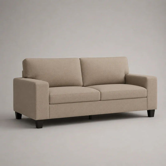 Divano rettangolare a 2 posti in tessuto beige, 158 x 82 x 84 cm